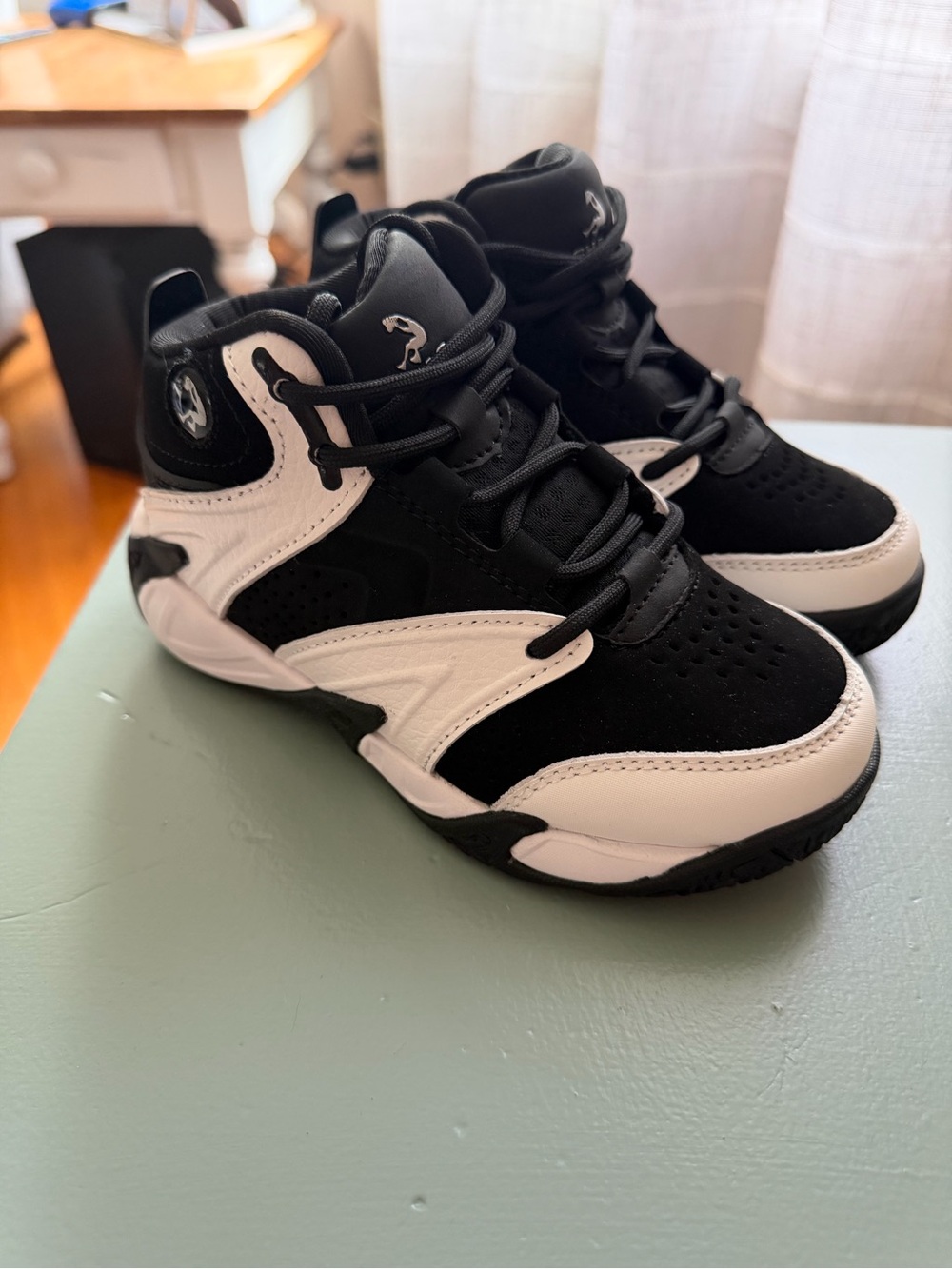 SHAQ Kids Black and White High-Top Sneakers, never worn. NWOT